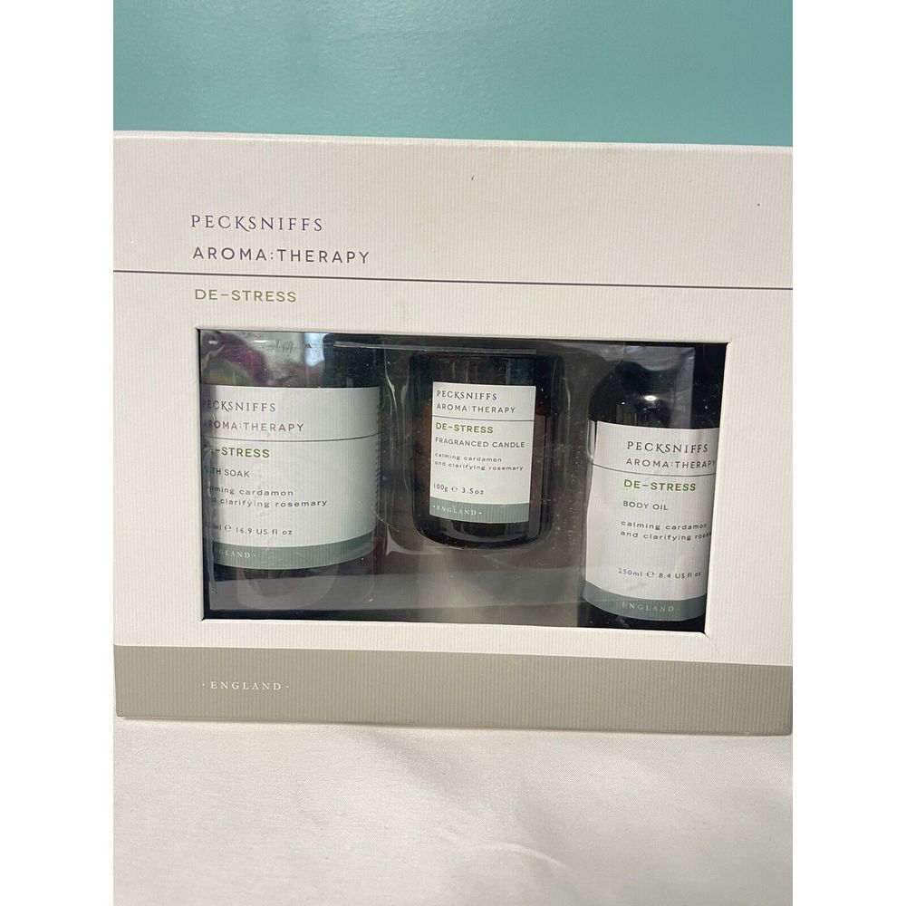PECKSNIFF'S 3 Piece DeepSleep Bath Soak & Candle & Aromatherapy Body Oil